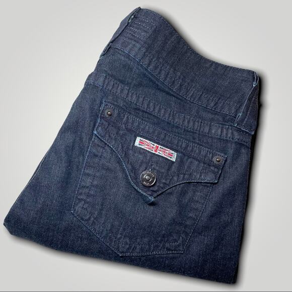 HUDSON DARK WASH CROPPED FLAP POCKET BLUE JEANS SIZE 28 - Picture 10 of 10